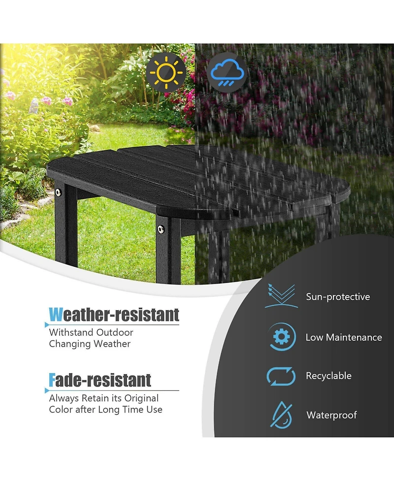 sumyeg 18 Inch Outdoor Weather Resistant Side Table for Patio and Garden