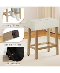 Gouun Upholstered Counter Height Bar Stools Set of