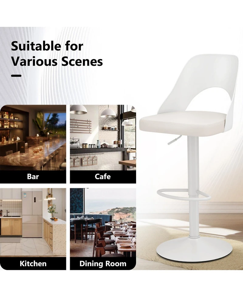 Gouun 25 in Bar Height Stools Set of 2 with Metal Legs