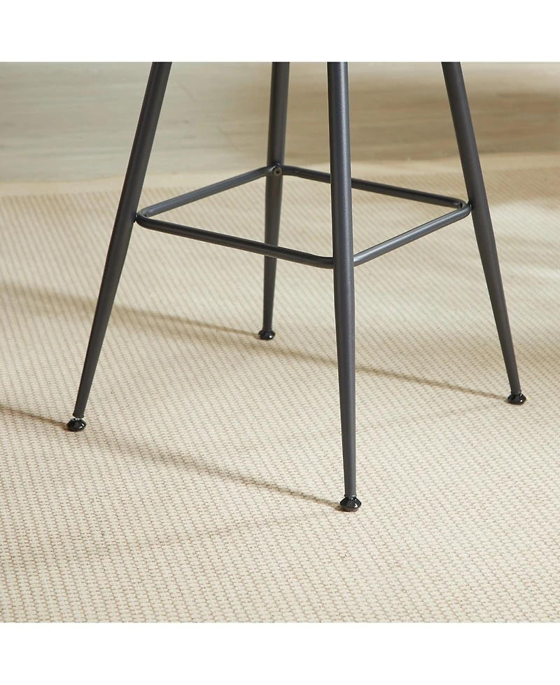 sumyeg 3-Piece Bar Table Set with 31.5-Inch Round and 2 Stools Metal Footrest Ring