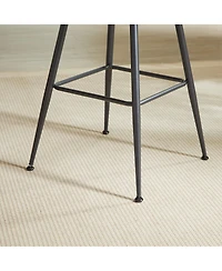 sumyeg 3-Piece Bar Table Set with 31.5-Inch Round and 2 Stools Metal Footrest Ring