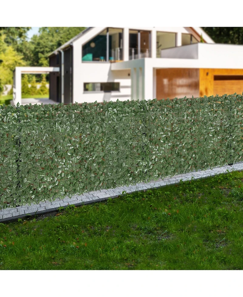 Sugift Ivy Privacy Fence, 96 x 72 in, Artificial Green Wall, Faux Hedges for Garden and Patio