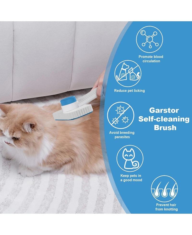 Aronkl Cat Brush for Long Short Haired Cats Remove Loose Mats Rounded Pins Skin Friendly Easy Clean Grooming Tool