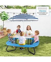 Sugift Toddler Outdoor Activity Table with Adjustable and Collapsible Umbrella.