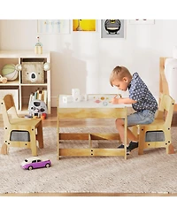 Sugift 3 in 1 Kids Table and Chair Set with Removable Tabletop and 2 Storage Drawers