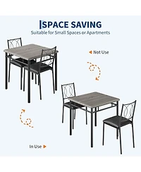 gaomon Dining Table Set for 2, Small Kitchen Table with Upholstered Chairs, Farmhouse Wood Dining Table Chairs for Kitchen Room, Small Spaces