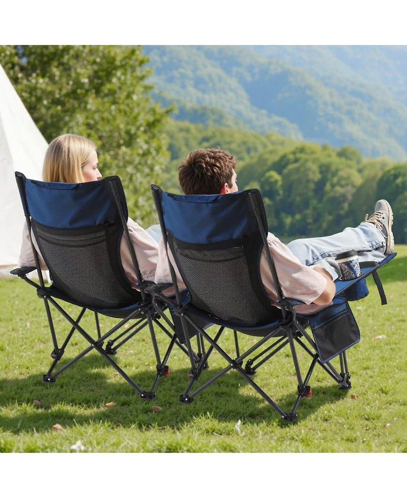 Sugift 4-Position Reclining Camping Chair Folding Patio Lounger 52.36 x 21.65 x 15.74