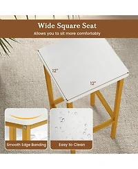 Gouun Counter Height Bar Stools Set of 4 with Wood Frame