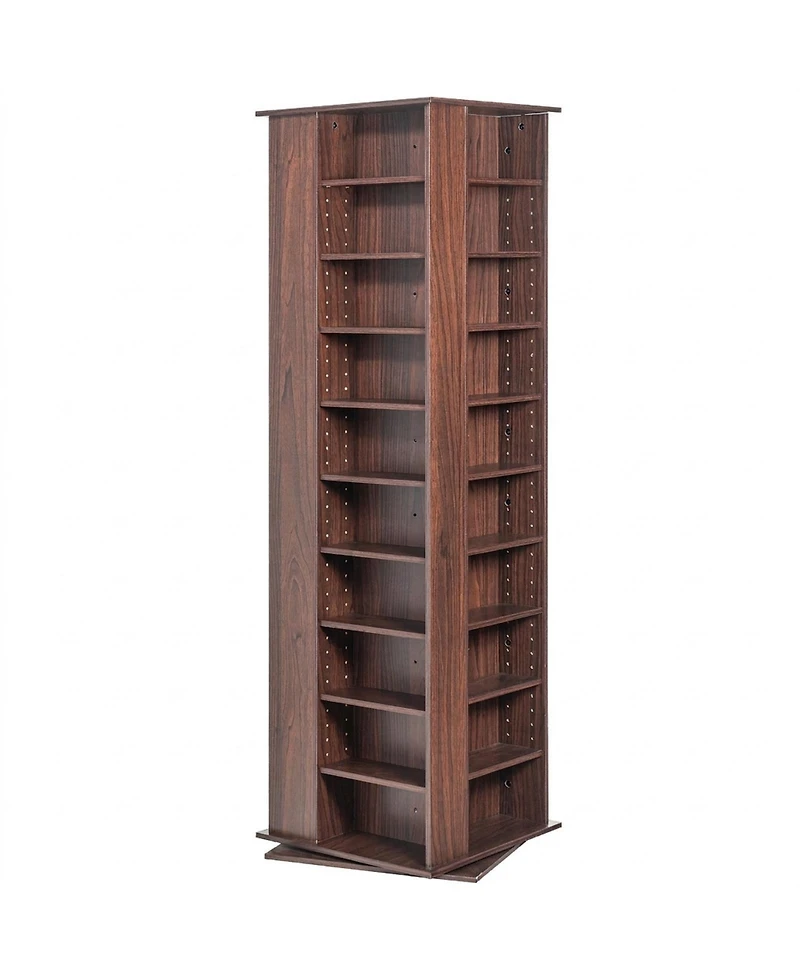 Sugift Media Storage Cabinet, Rotating Tower, Holds 1040 CDs, Espresso Finish