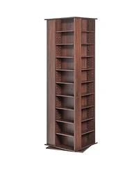 Sugift Media Storage Cabinet, Rotating Tower, Holds 1040 CDs, Espresso Finish