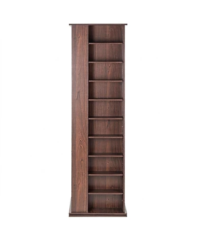 Sugift Media Storage Cabinet, Rotating Tower, Holds 1040 CDs, Espresso Finish
