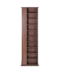 Sugift Media Storage Cabinet, Rotating Tower, Holds 1040 CDs, Espresso Finish