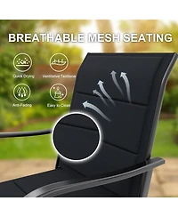 gaomon 2 Piece Outdoor Swivel Bar Chairs, Patio High Stools, All Weather Back and Armrest Rotating BarChair