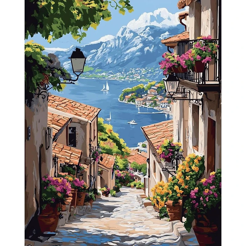 Gnuadz 11CT Landscape Stamped Cross Stitch Kit Seaside Scenery Needlepoint Embroidery Pattern