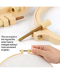 Gnuadz Burlywood Embroidery Hoops Plastic Round Cross Stitch Craft Sewing Frames 6 Sizes 3.6-10.7 Inch 16pcs