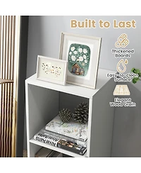 Sugift Two Cube Bookshelf with Back Guardrail for Living Spaces