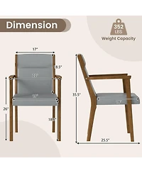 Gouun High-Back Wooden Accent Chairs Set of 2 with Padded Cushions