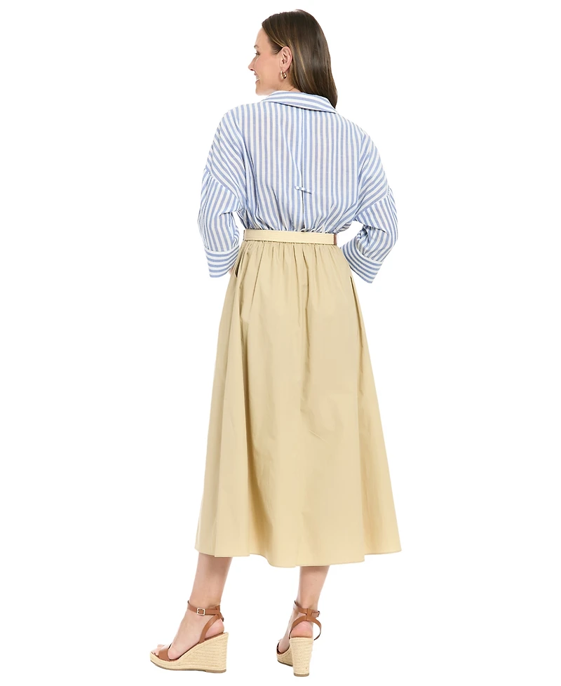 London Times Petite Fit & Flare Midi Dress