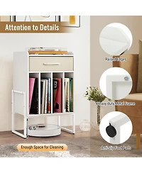 Sugift Record Player Stand with Drawer and Vinyl Record Storage