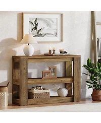 Tribesigns 41.34-Inch Console Table, 3-Tier Farmhouse Entryway Table with Storage Shelves, Narrow Sofa Console Behind the Couch