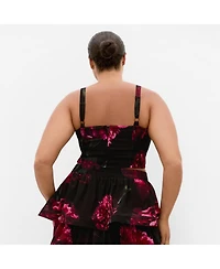 City Chic Women's Bianka Bloom Print Crop Top