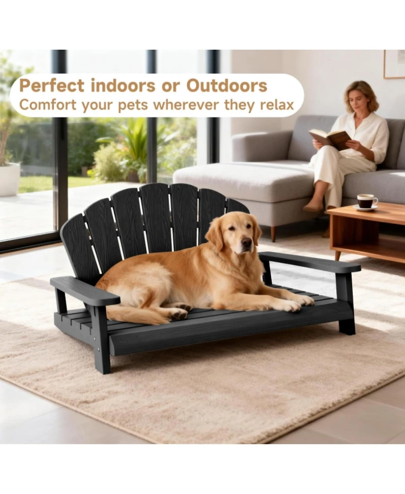 Decksplore Dog Bed,Waterproof and Washable Pet Bed, Durable Resin Comfort Design, Easy to Assemble Indestructible Bed(40.24 *30.08 *20.04)