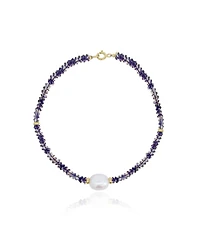 The Lovery Iolite Bead Pearl Bracelet 14K Gold
