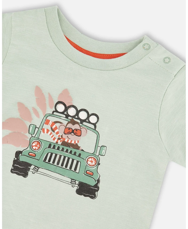 Deux par Deux Little Boys Cotton T-Shirt and Short Set Mint