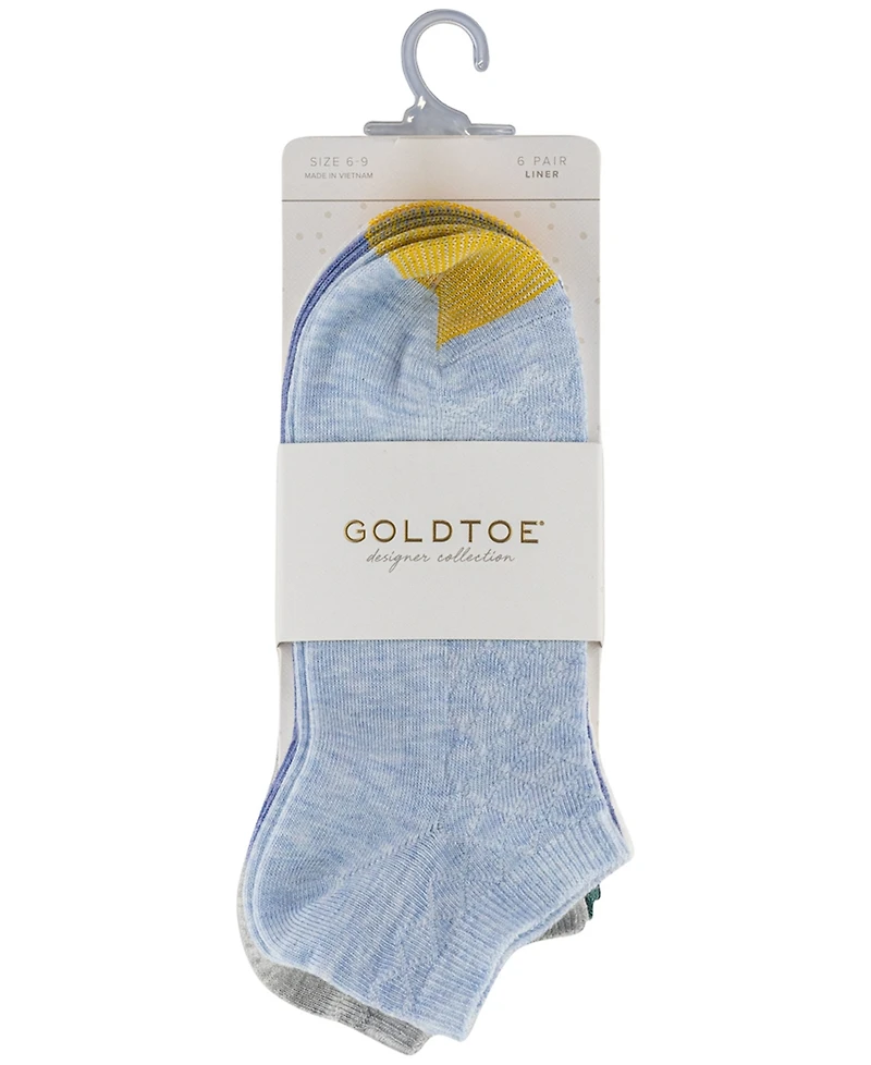Gold Toe Women's Texture Liner Socks, 6-Pack