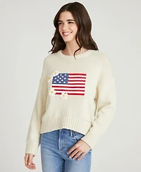 Driftwood Women's Flag Embroidered Long-Sleeve Sweater