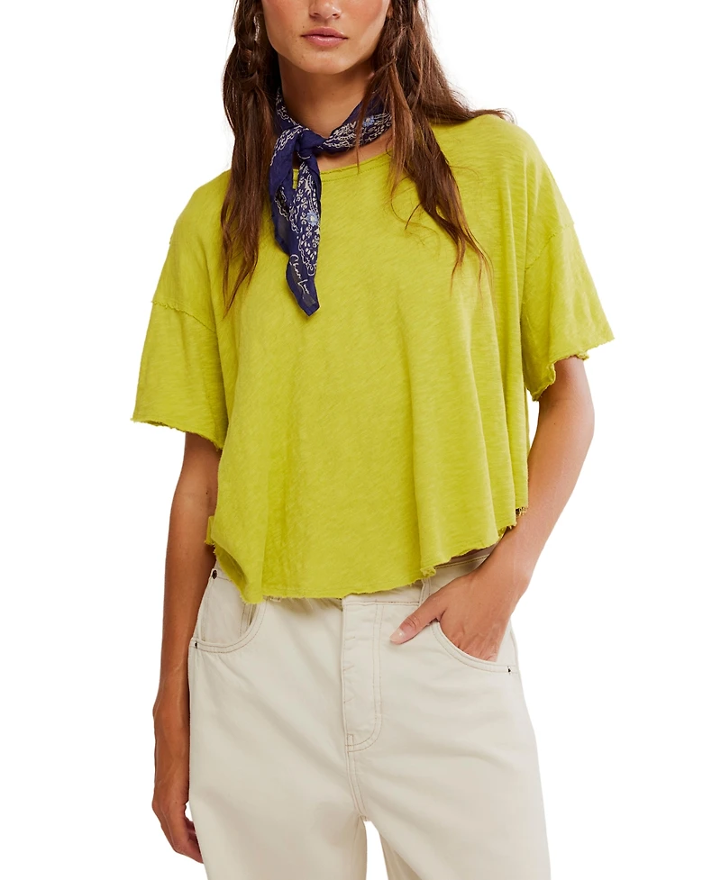 Free People Women's Elsie Swing Short-Sleeve Crew Neck T-Shirt