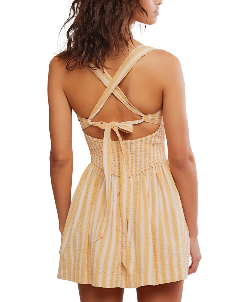 Free People Women's Laurel Plaid Cotton Mini Dress