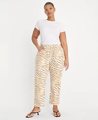 Good American Women's Vintage-Inspired Straight Tiger Print Jeans