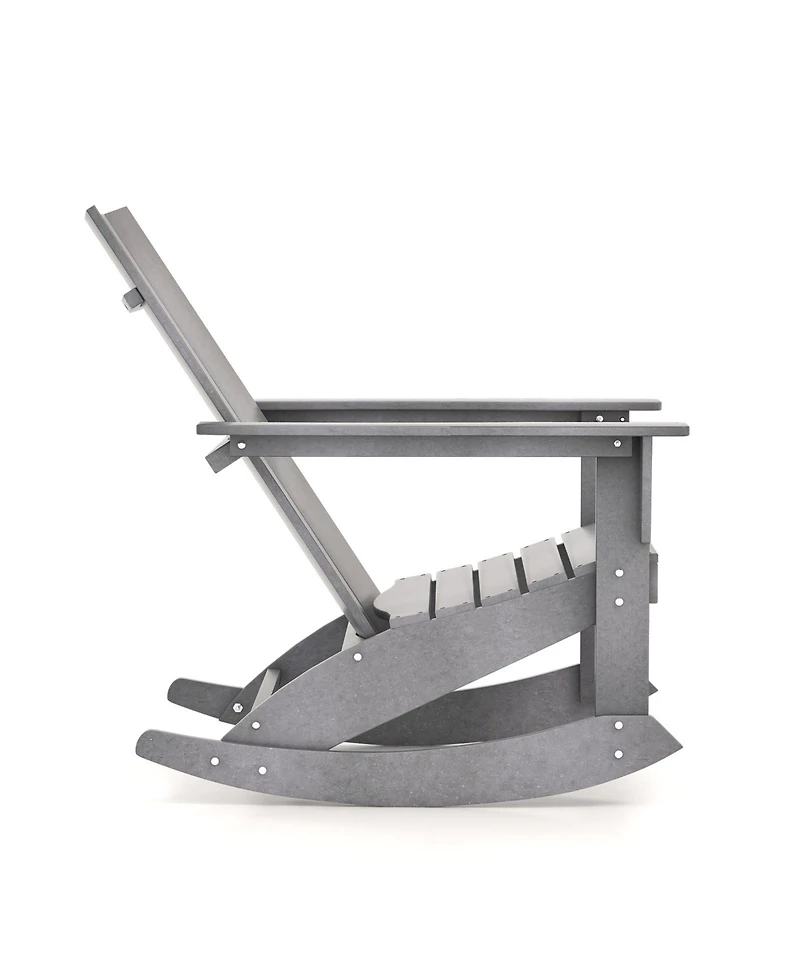 Gymax Set of 2 Adirondack Rocking Chair All Weather Hdpe Rocker Patio