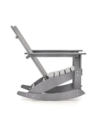 Gymax Set of 2 Adirondack Rocking Chair All Weather Hdpe Rocker Patio