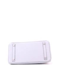 Pre-Owned HERMES Birkin 30 Handbag Blue Clemence with Palladium Hardware