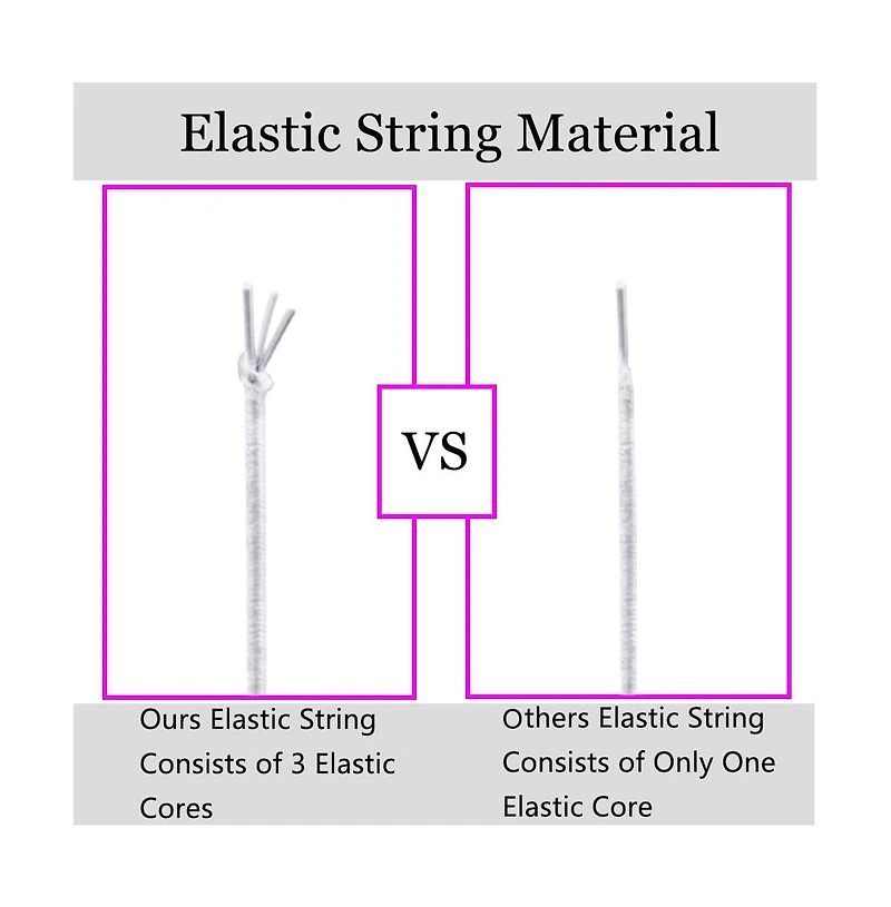 Gnuadz Stretchy String Elastic Cord for Bracelets Necklaces Beading 2 Rolls