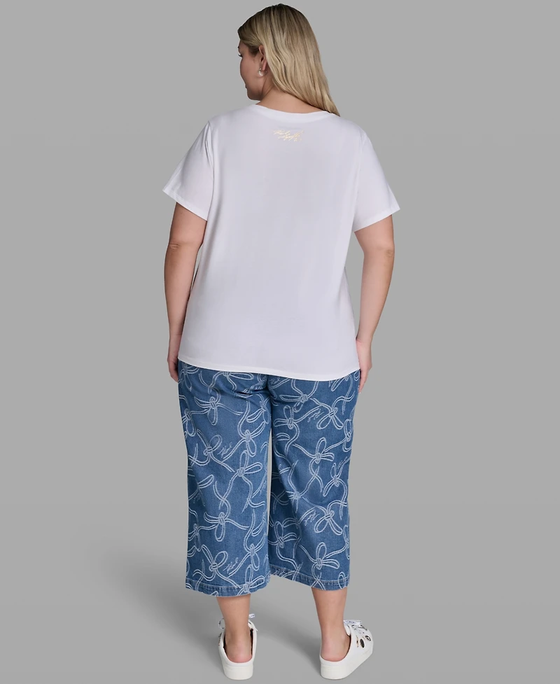 Karl Lagerfeld Paris Plus Pull-On Graphic T-Shirt