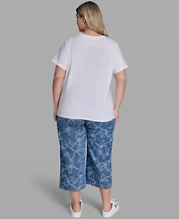 Karl Lagerfeld Paris Plus Pull-On Graphic T-Shirt