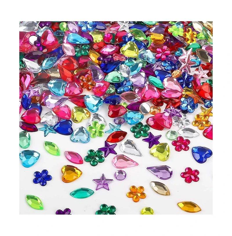 Gnuadz 600pcs Flatback Rhinestones Jewels Pirate Party Crafting Embellishments 6 Shapes