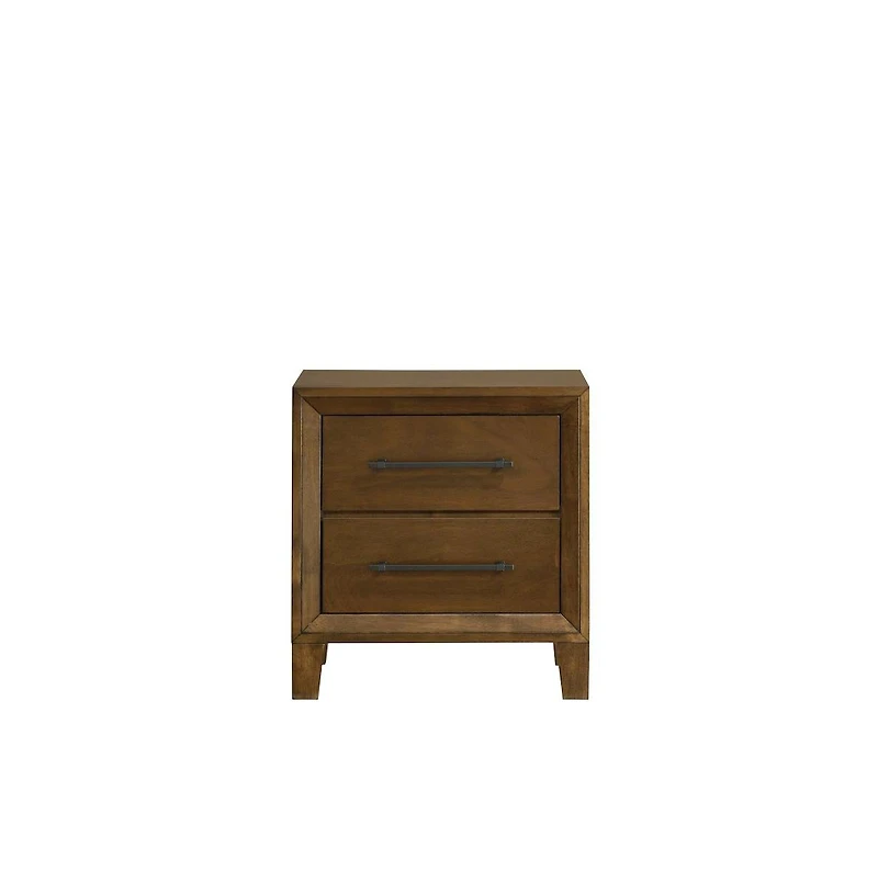 New Classic Furniture Ballard Wood 2-Drawer Nightstand in Walnut
