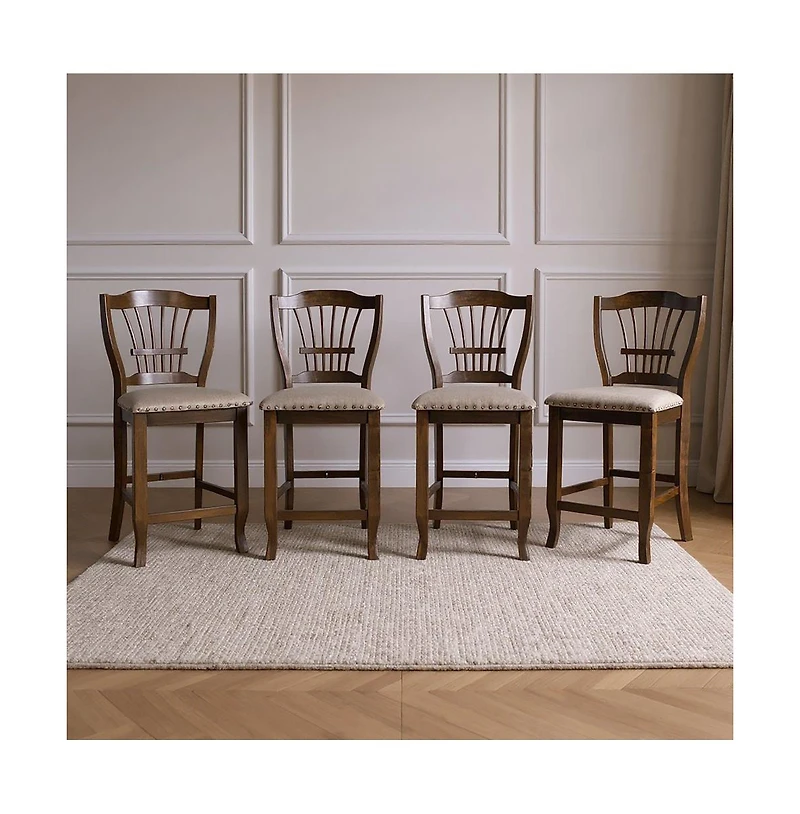 New Classic Furniture Bixby Wood Counter Chair in Espresso (Set of 4)