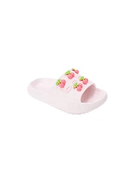 Bebe Girls Eva Slide - Lightweight Comfy Sandals with Cherry Charms