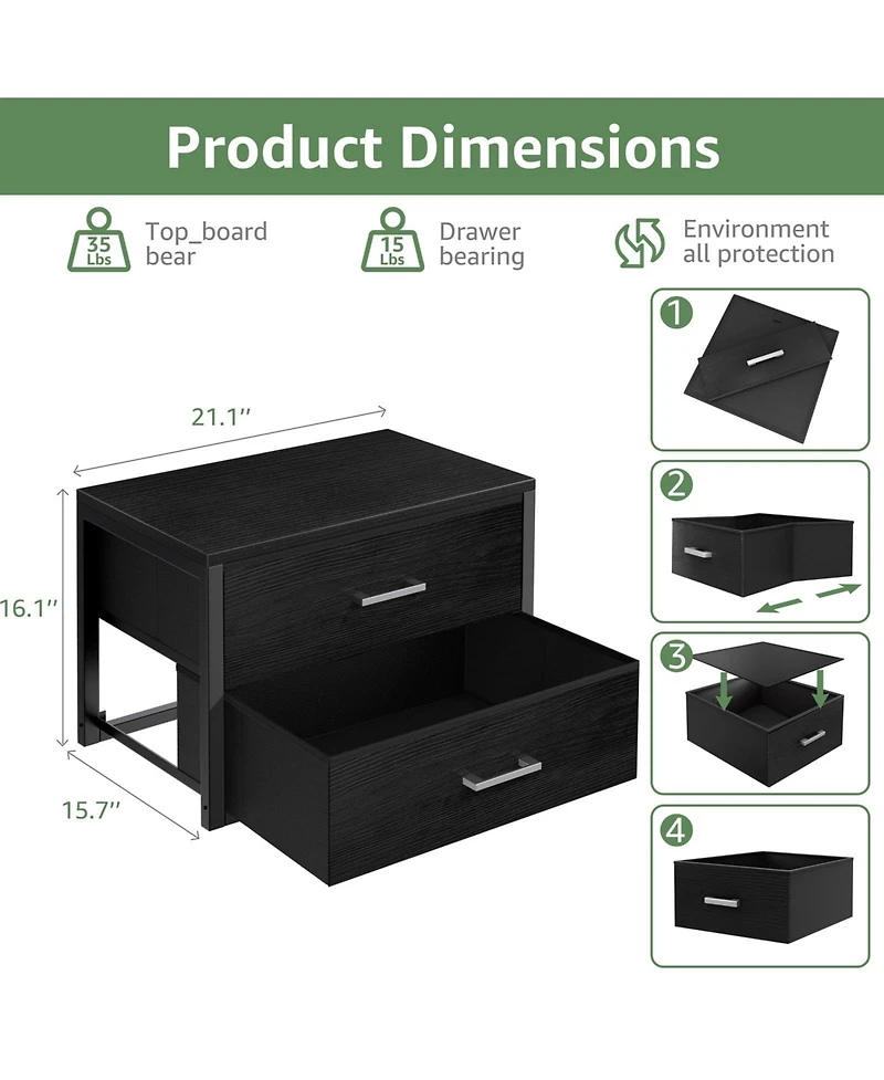 Yigii Stackable Storage Drawers Closet Organizers Fabric 2 Drawer Dresser Bedroom Packs Modern