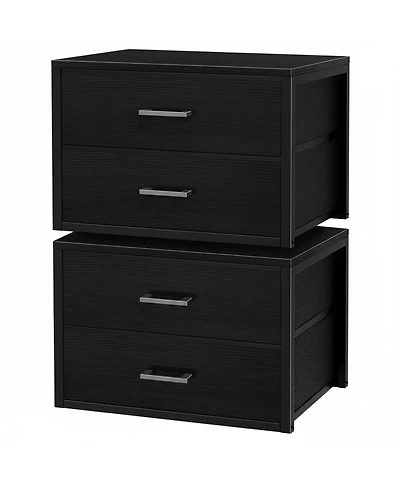 Yigii Stackable Storage Drawers Closet Organizers Fabric 2 Drawer Dresser Bedroom Packs Modern