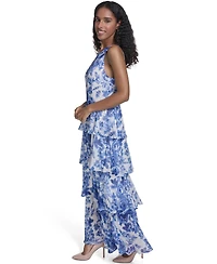 Tommy Hilfiger Women's Halter Neck Tiered Maxi Dress