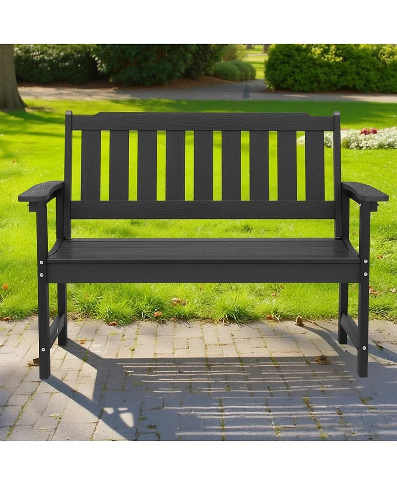 Gouun Patio Park Bench 36-Inch Weatherproof