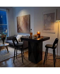 Tribesigns High Top Dining Table, 31.5-Inch Square Table with Pedestal for Dining Room, Living Room, Kitchen, Small Space