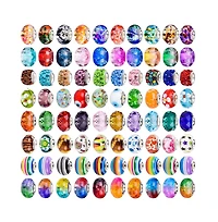 Gnuadz 120pcs Lampwork Spacer Beads Abstract Flower Diy Jewelry Making