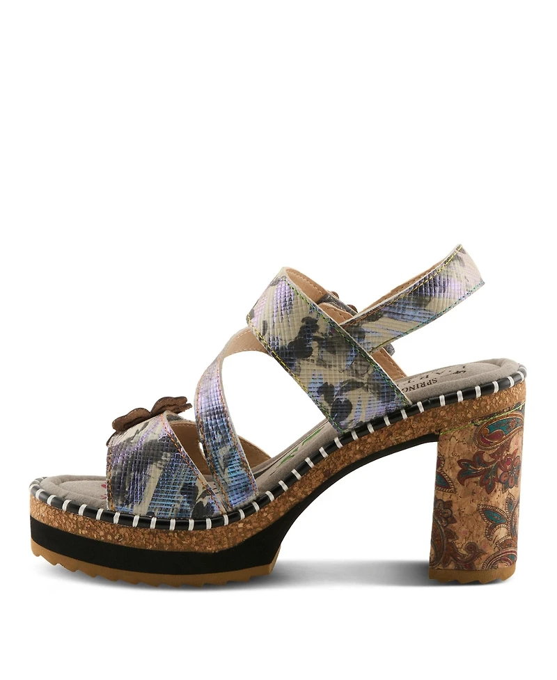 L`Artiste Women's Escapartist Artistic Sandal with Supportive Block Heel Comfort